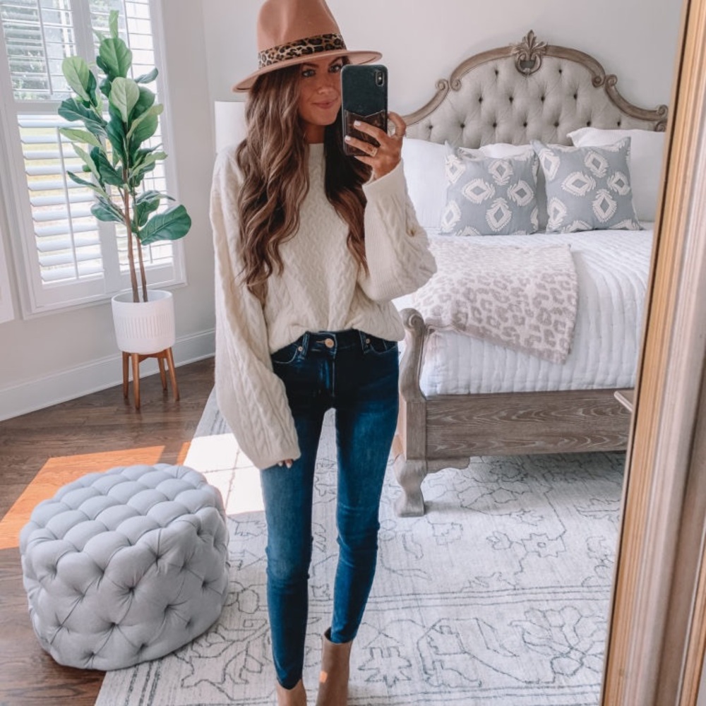 NEW CHUNKY OVERSIZED Deep V neck cream white sweater cardigan top ZARA fringe